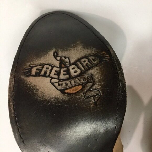 Freebird FB Grind Taupe Ankle Boots Size 9 Block Heel Leather Distressed Style - Picture 12 of 13